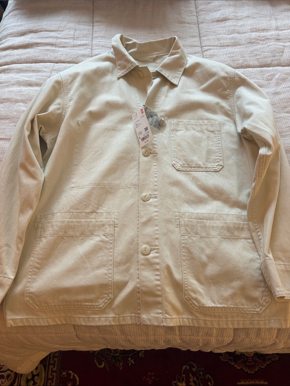 Uniqlo Men's Cream Workwear Chore Jacket